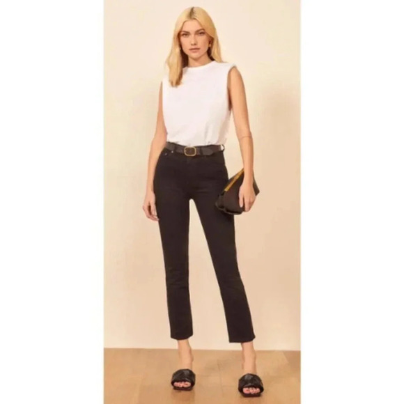 REFORMATION Liza High Rise Straight Cropped Jeans Womens  Size 27 - Picture 1 of 14